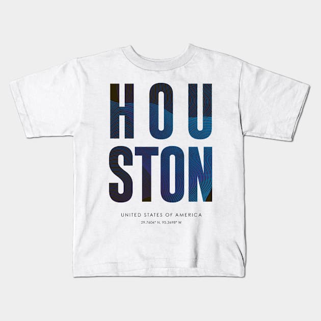 Houston City typography Kids T-Shirt by StudioGrafiikka